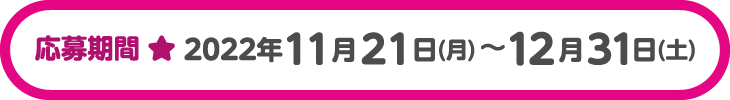 応募期間：2022年11月21日（月）〜12月31日（土）